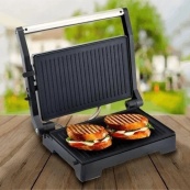 Гриль електричний Domotec MS-7708 притискний контактний з антипригарним гранітним покриттям 1000 W. Зображення №5