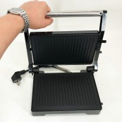 Гриль електричний Domotec MS-7708 притискний контактний з антипригарним гранітним покриттям 1000 W. Зображення №9