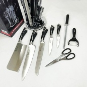 Набор ножей UNIQUE UN-1834 с вращающейся подставкой 9 предметов, Ножи кухонные из нержавеющей стали. Изображение №13