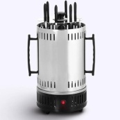 Шашличниця електрична Domotec MS-7781 на 6 шампурів 1000Вт вертикальна з нержавіючої сталі. Зображення №2