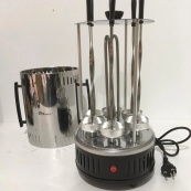 Шашличниця електрична Domotec MS-7781 на 6 шампурів 1000Вт вертикальна з нержавіючої сталі. Зображення №3