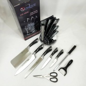 Набор ножей UNIQUE UN-1834 с вращающейся подставкой 9 предметов, Ножи кухонные из нержавеющей стали. Изображение №15