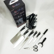 Набор ножей UNIQUE UN-1834 с вращающейся подставкой 9 предметов, Ножи кухонные из нержавеющей стали. Изображение №16