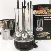 Шашличниця електрична Domotec MS-7781 на 6 шампурів 1000Вт вертикальна з нержавіючої сталі. Зображення №5