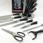 Набор ножей UNIQUE UN-1834 с вращающейся подставкой 9 предметов, Ножи кухонные из нержавеющей стали. Изображение №17