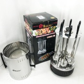 Шашличниця електрична Domotec MS-7781 на 6 шампурів 1000Вт вертикальна з нержавіючої сталі. Зображення №12