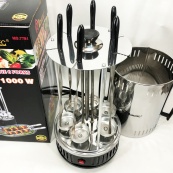 Шашличниця електрична Domotec MS-7781 на 6 шампурів 1000Вт вертикальна з нержавіючої сталі. Зображення №16