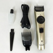 Машинка для стрижки волосся бездротова VGR V-031, тример для бороди вусів 2 насадки, окантувальна машинка. Зображення №7