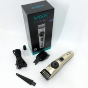 Машинка для стрижки волосся бездротова VGR V-031, тример для бороди вусів 2 насадки, окантувальна машинка. Зображення №9
