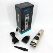 Машинка для стрижки волосся бездротова VGR V-031, тример для бороди вусів 2 насадки, окантувальна машинка. Зображення №10
