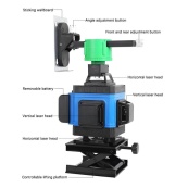 Рівень лазерний лінійний нівелір акумуляторний Laser 4D, 16 ліній, робоча відстань 30м, у валізі. Зображення №5 Рівень лазерний лінійний нівелір акумуляторний Laser 4D, 16 ліній, робоча відстань 30м, у валізі. Зображення №5