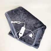 Електропростирадло односпальне 70х150 см тепле електро простирадло ковдру з підігрівом в клітинку з регулятором сірий. Зображення №3