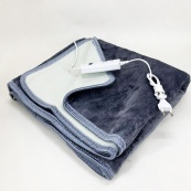 Електропростирадло односпальне 70х150 см тепле електро простирадло ковдру з підігрівом в клітинку з регулятором сірий. Зображення №6