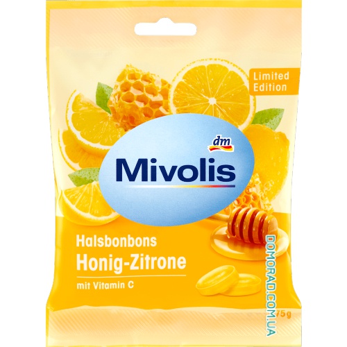 Mivolis Пастилки для горла Honig & Zitrone 75г Mivolis Пастилки для горла Honig & Zitrone 75г