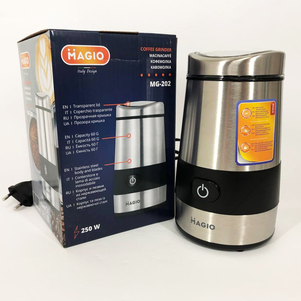 Кавомолка MAGIO MG-202 250 Вт, кавомолка для круп, кавомолка для перцю, машинка для помелу кави Кавомолка MAGIO MG-202 250 Вт, кавомолка для круп, кавомолка для перцю, машинка для помелу кави