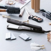 Щипці для волосся MAGIO MG-722 з насадками для гофре, Плойка вирівнювач, Випрямляч для волосся 2в1. Зображення №2