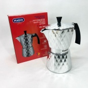 Гейзерна кавоварка Magio MG-1004 300 мл, гейзерна турка для кави, гейзерна кавоварка з нержавіючої сталі. Зображення №4