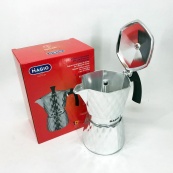 Гейзерна кавоварка Magio MG-1004 300 мл, гейзерна турка для кави, гейзерна кавоварка з нержавіючої сталі. Зображення №6