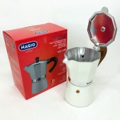 Гейзерная кофеварка Magio MG-1008 300 мл, кофеварка для индукционной плиты, гейзерная турка для кофе. Изображение №2