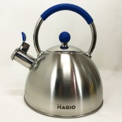 Чайник со свистком Magio MG-1190 2.5 л, хороший чайник со свистком, металический чайник из нержавейки. Изображение №5