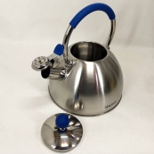 Чайник со свистком Magio MG-1190 2.5 л, хороший чайник со свистком, металический чайник из нержавейки. Изображение №7