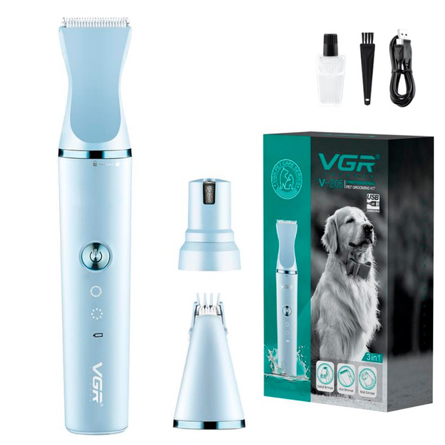 Акумуляторна машинка для стрижки тварин VGR 3 в 1 V-205 Акумуляторна машинка для стрижки тварин VGR 3 в 1 V-205