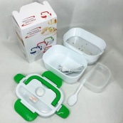 Ланч бокс електричний з підігрівом Lunch Heater 220 V Pro, Термос для їжі для дітей. Колір: зелений. Зображення №2