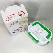 Ланч бокс електричний з підігрівом Lunch Heater 220 V Pro, Термос для їжі для дітей. Колір: зелений. Зображення №12