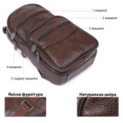 Стильна чоловіча шкіряна сумка слінг,середнього розміру з якісної італійської шкіри у фірмовій упаковці. Зображення №8