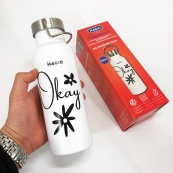 Термопляшка Magio MG-1041W 500 мл, Гарний невеликий термос, Термокухоль для дітей. Зображення №2