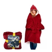 Толстовка плед з капюшоном і рукавами Huggle Hoodie оверсайз. Колір: червоний. Зображення №3