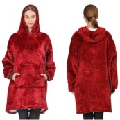Толстовка плед з капюшоном і рукавами Huggle Hoodie оверсайз. Колір: червоний. Зображення №6