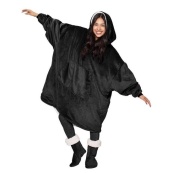 Толстовка плед з капюшоном і рукавами Huggle Hoodie оверсайз. Колір: чорний. Зображення №6