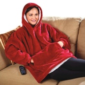 Толстовка плед з капюшоном і рукавами Huggle Hoodie оверсайз. Колір: червоний. Зображення №8