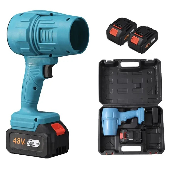 Аккумуляторная турбовоздуходувка 48В, 2×6Ач, бесщеточная, Jet Fan до 200 миль/ч, кейс, для листьев, снега и пыли Аккумуляторная турбовоздуходувка 48В, 2×6Ач, бесщеточная, Jet Fan до 200 миль/ч, кейс, для листьев, снега и пыли