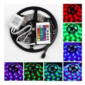 Світлодіодна стрічка SMD 3528 RGB 5м з пультом та блоком живлення гірлянда. Зображення №2