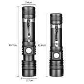 Тактичний ліхтар Bailong BL-518/8518-T6 3 режими роботи zoom з/в microUSB кейс, кишеньковий міні ліхтар. Зображення №8