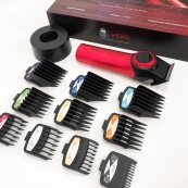 Професійна машинка для стрижки волосся VGR V-001 RED з дисплеєм 9000 об та 10 насадками (1,5-24 мм). Зображення №12