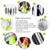 Овочерізка мультислайсер Tabletop Drum Grater Kitchen Master Терка для овочів та фруктів 3 насадки. Колір: зелений. Зображення №3