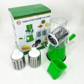 Овочерізка мультислайсер Tabletop Drum Grater Kitchen Master Терка для овочів та фруктів 3 насадки. Колір: зелений. Зображення №15