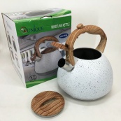 Чайник Unique зі свистком UN-5306 2,7л мармур, чайник для газової плитки, чайник на плиту. Колір: білий. Зображення №2 Чайник Unique зі свистком UN-5306 2,7л мармур, чайник для газової плитки, чайник на плиту. Колір: білий. Зображення №2