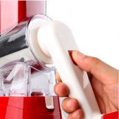 Овочерізка мультислайсер Tabletop Drum Grater Kitchen Master Терка для овочів та фруктів 3 насадки. Колір: червоний. Зображення №12