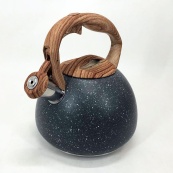 Чайник Unique со свистком UN-5306 2,7л мрамор, для газовых плит, чайник нержавейка. Цвет: темно-серый. Изображение №5