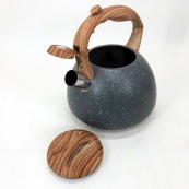 Чайник Unique со свистком UN-5306 2,7л мрамор, для газовых плит, чайник нержавейка. Цвет: темно-серый. Изображение №7