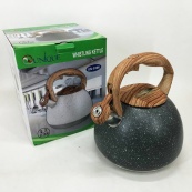 Чайник Unique со свистком UN-5306 2,7л мрамор, для газовых плит, чайник нержавейка. Цвет: темно-серый. Изображение №8