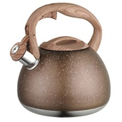 Чайник Unique со свистком UN-5306 2,7л мрамор, качественный чайник для газовой плиты. Цвет: коричневый. Изображение №7