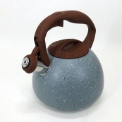 Чайник Unique зі свистком UN-5306 2,7л мармур, чайник для газової плитки, чайник на плиту. Колір: сірий. Зображення №4