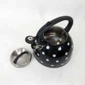 Чайник із свистком для газової плити Unique UN-5301 2,5л горошок, гарний чайник. Колір: чорний. Зображення №3