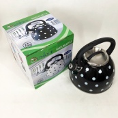 Чайник із свистком для газової плити Unique UN-5301 2,5л горошок, гарний чайник. Колір: чорний. Зображення №4