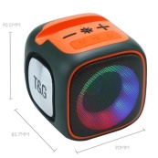 Портативна Bluetooth колонка TG359 7W з підсвічуванням RGB, акумуляторна колонка для музики. Колір: зелений. Зображення №3